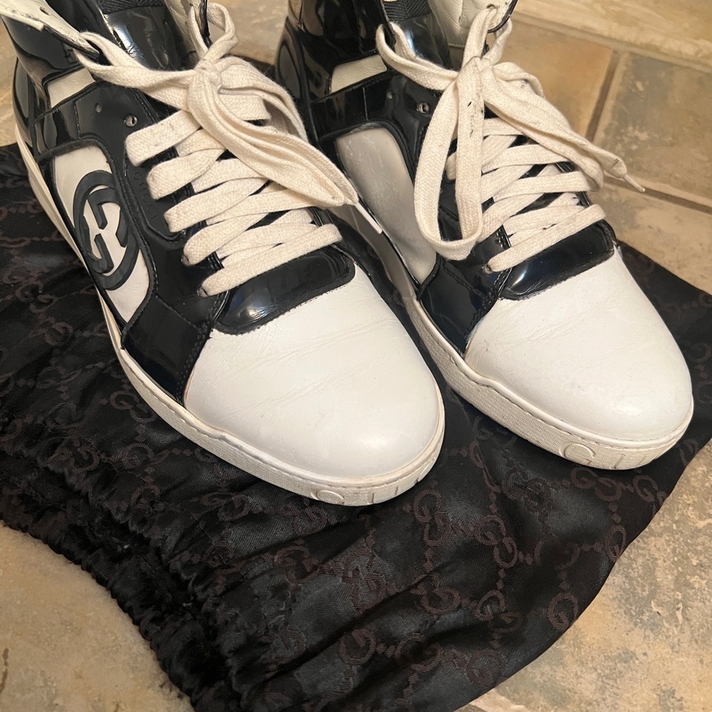 Gucci Monochrome High-Top Sneakers